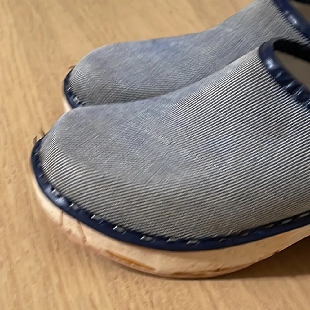 M.I.C. Vintage wooden Clogs Mules Orthopedic Design size 6 blue - Picture 4 of 17